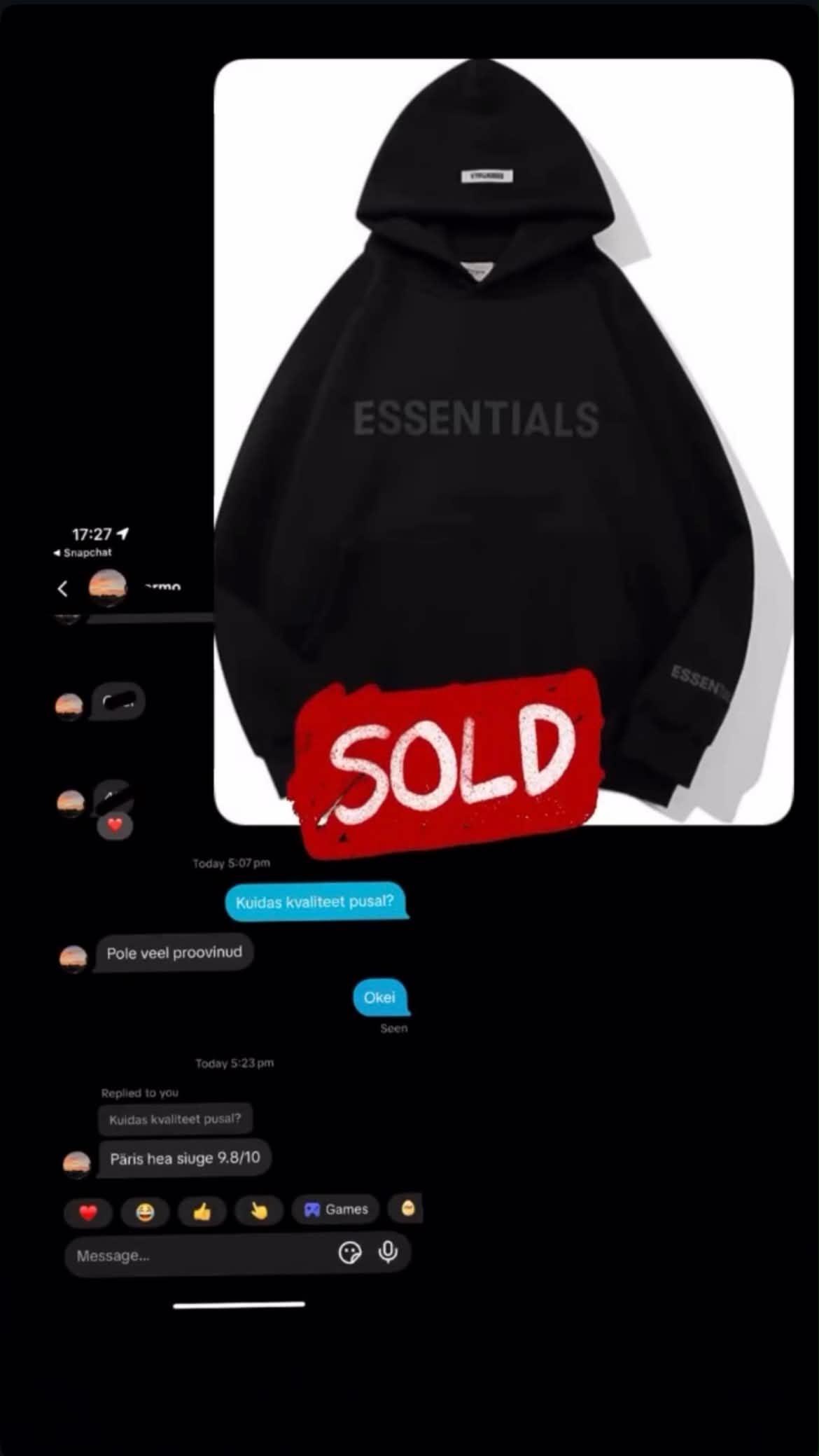 Customer feedback message